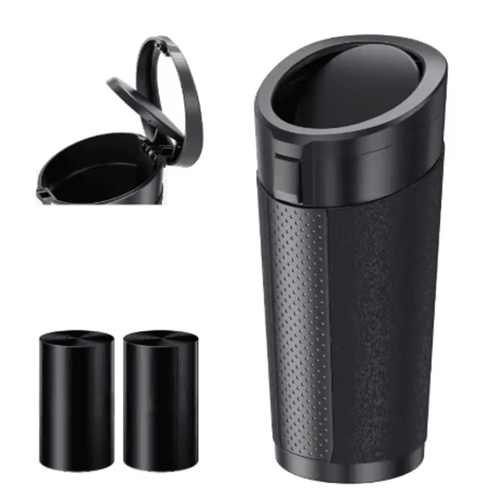 Car Trash Can With Lid Compact Auto Dust Organizer With Garbage Bags 6