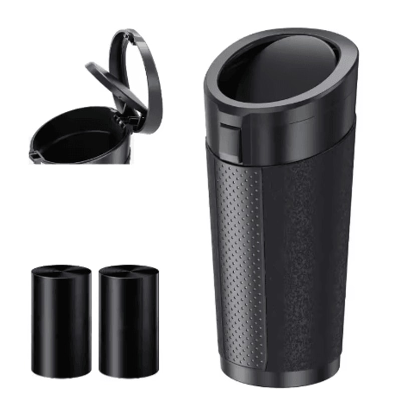 Car Trash Can With Lid Compact Auto Dust Organizer With Garbage Bags 6
