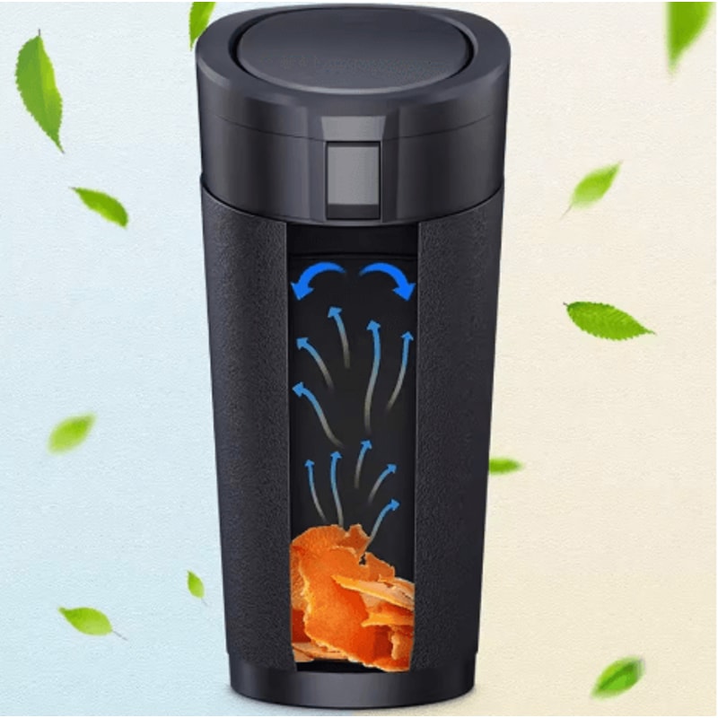 Car Trash Can With Lid Compact Auto Dust Organizer With Garbage Bags 0