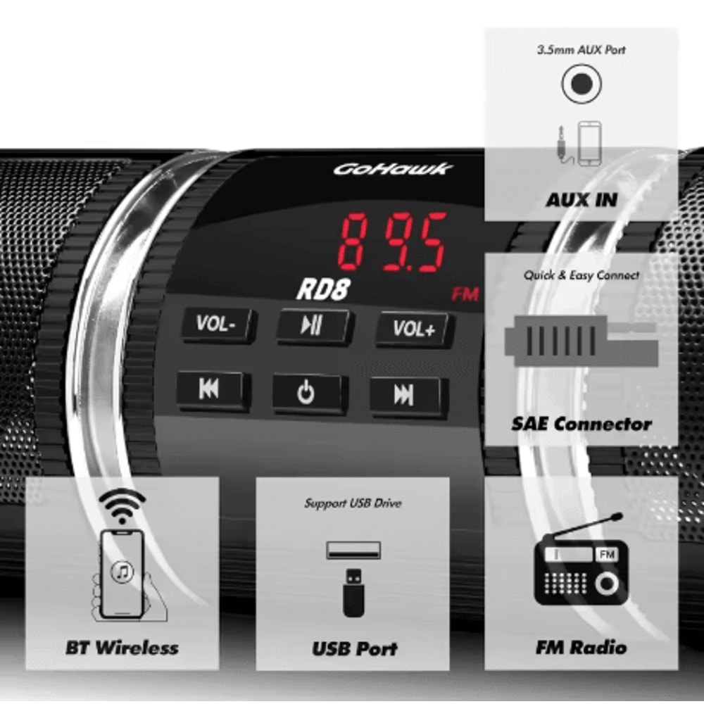 Bluetooth Motorcycle Stereo Speaker USB MP3 Player With Amplifier And FM Radio 4