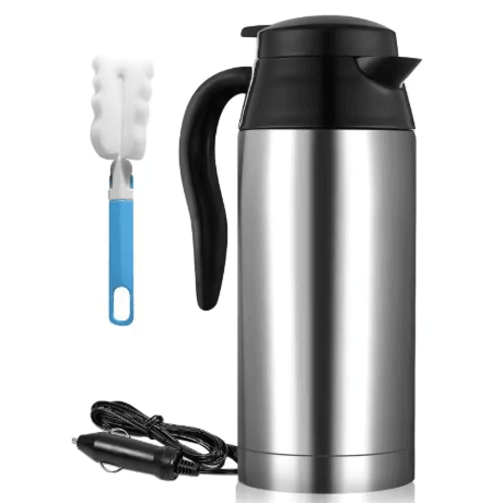Car Thermos Kettle 750ML 12V 24V Electric Heating Cup Stainless Steel Travel Water Heater 1