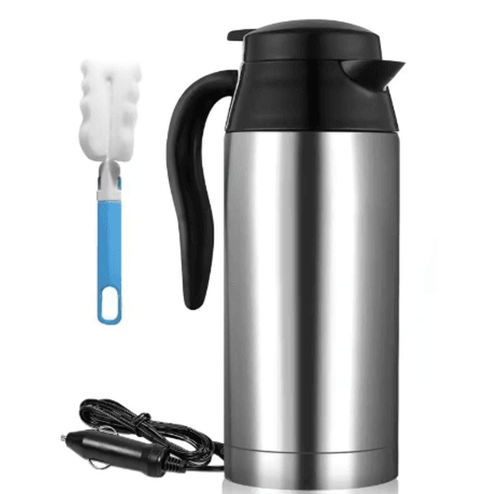 Car Thermos Kettle 750ML 12V 24V Electric Heating Cup Stainless Steel Travel Water Heater 2