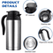 Car Thermos Kettle 750ML 12V 24V Electric Heating Cup Stainless Steel Travel Water Heater 4