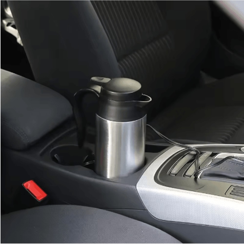 Car Thermos Kettle 750ML 12V 24V Electric Heating Cup Stainless Steel Travel Water Heater 6
