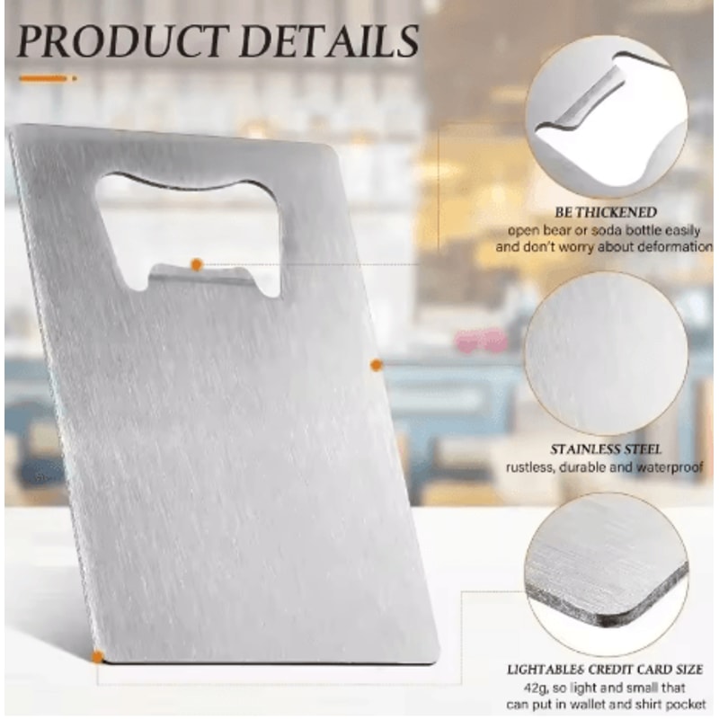 Stainless Steel Wallet Bottle Opener Slim Pocket Beer Opener For DIY Wedding Favors 1 To 10PCS 7