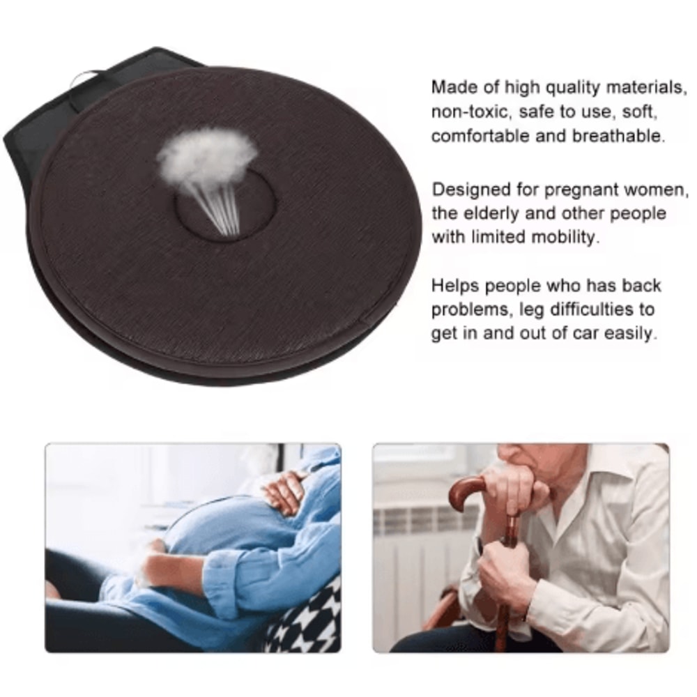 360 Rotating Car Seat Cushion Portable Anti Slip Swivel Cushion For Easy Entry And Exit 7