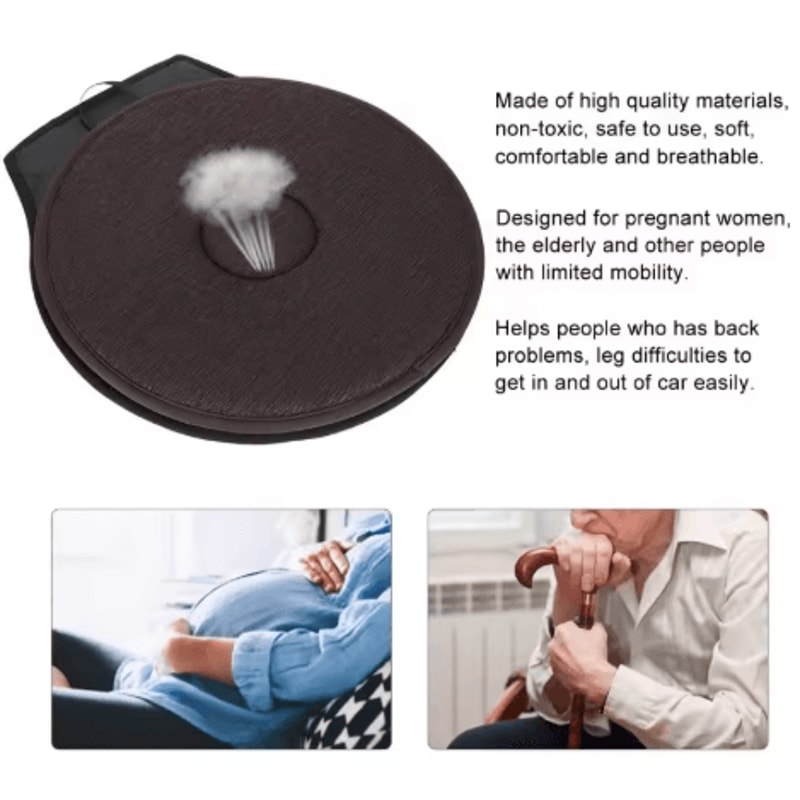 360 Rotating Car Seat Cushion Portable Anti Slip Swivel Cushion For Easy Entry And Exit 7