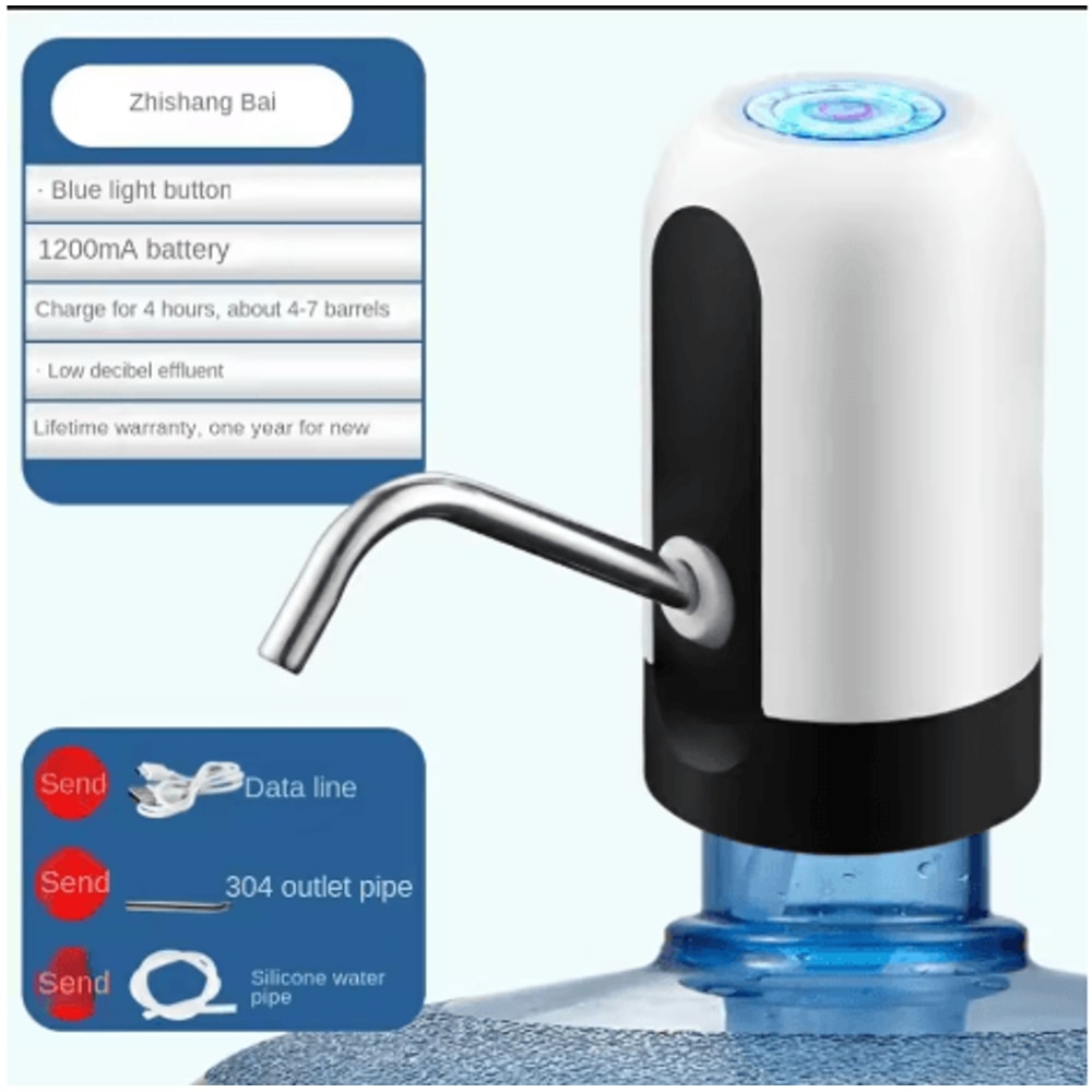 Electric Water Dispenser Pump USB Rechargeable One Touch Automatic Water Bottle Pump 2