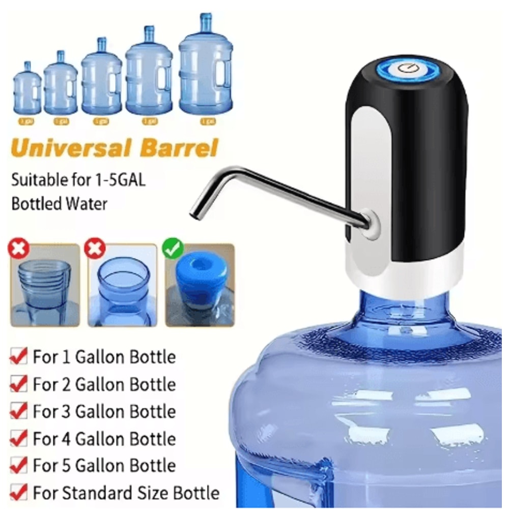 Electric Water Dispenser Pump USB Rechargeable One Touch Automatic Water Bottle Pump 0