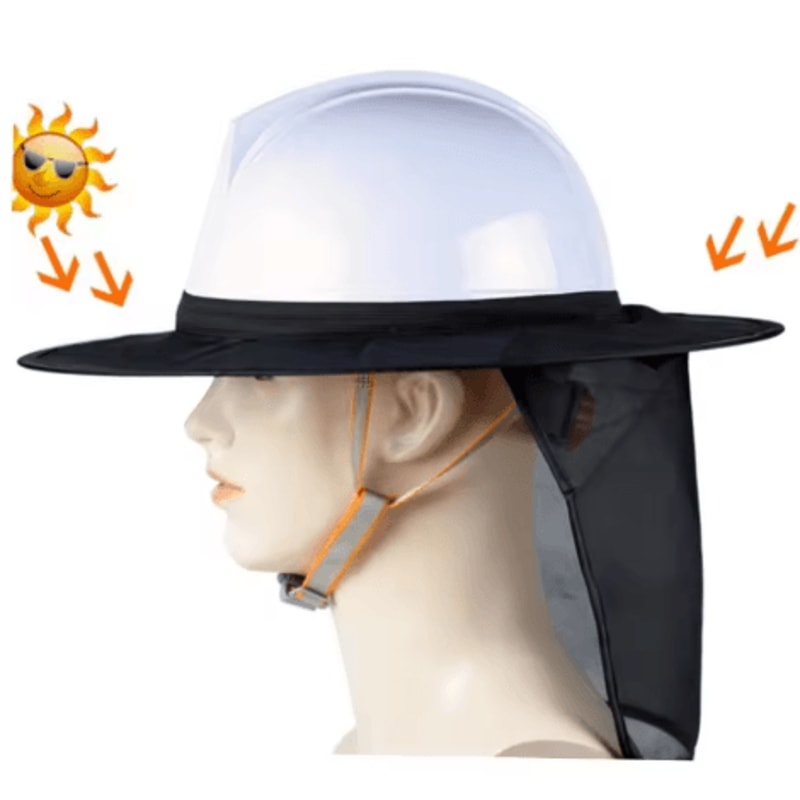 High Visibility Safety Helmet Sun Visor Reflective Outdoor Head And Neck Protector 7