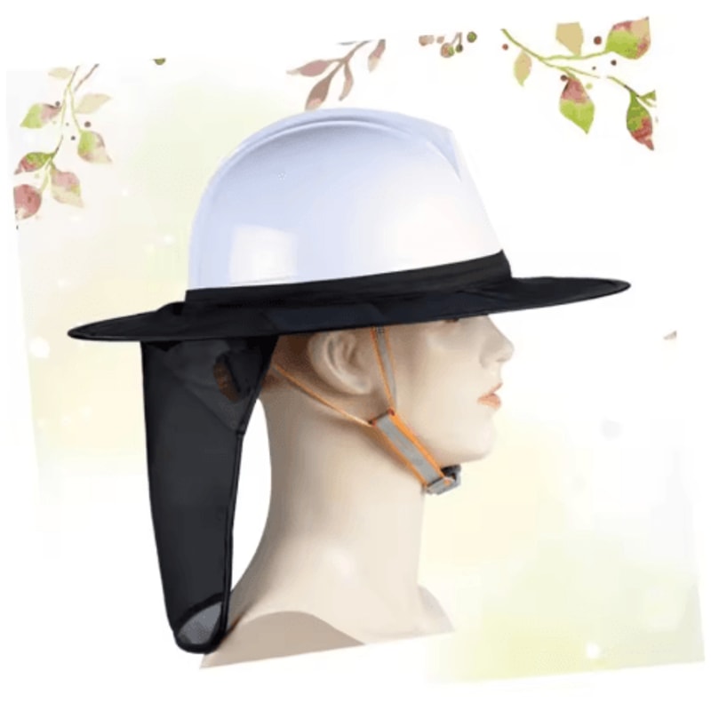 High Visibility Safety Helmet Sun Visor Reflective Outdoor Head And Neck Protector 0