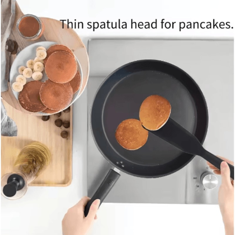 Silicone Cooking Spatula Spoon Heat Resistant Frying And Flipping Utensil For Eggs Fish And More 4