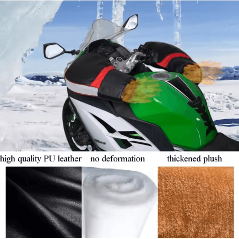 Rainproof Winter Motorcycle Handlebar Muffs Thick Warm Protective Gloves For Scooter And Bike 4