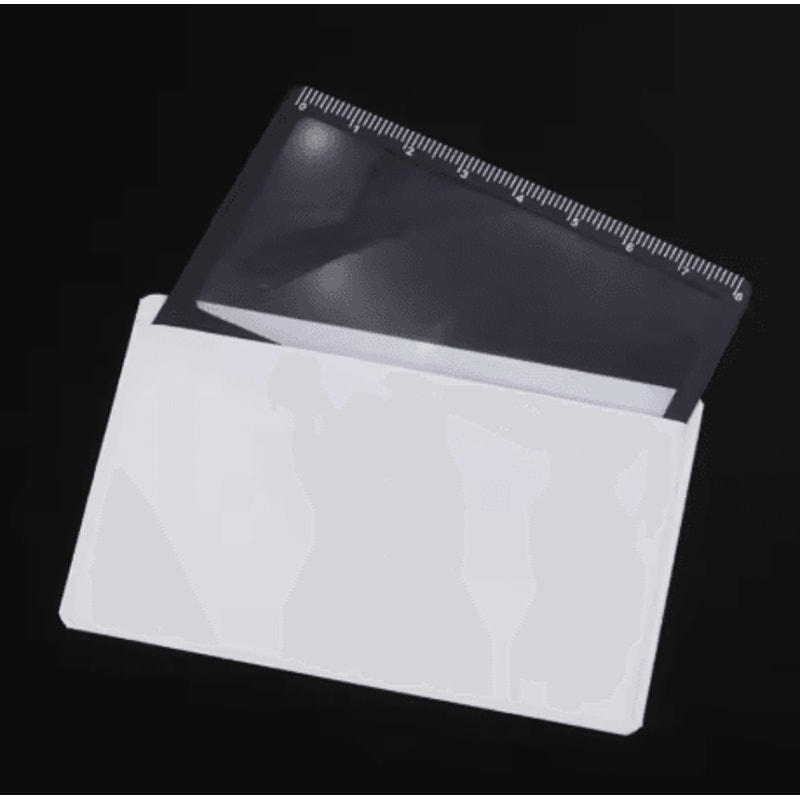 Mini 3X Magnifying Glass Ultra Thin Portable Reading Magnifier With Ruler And Solar Igniter 2