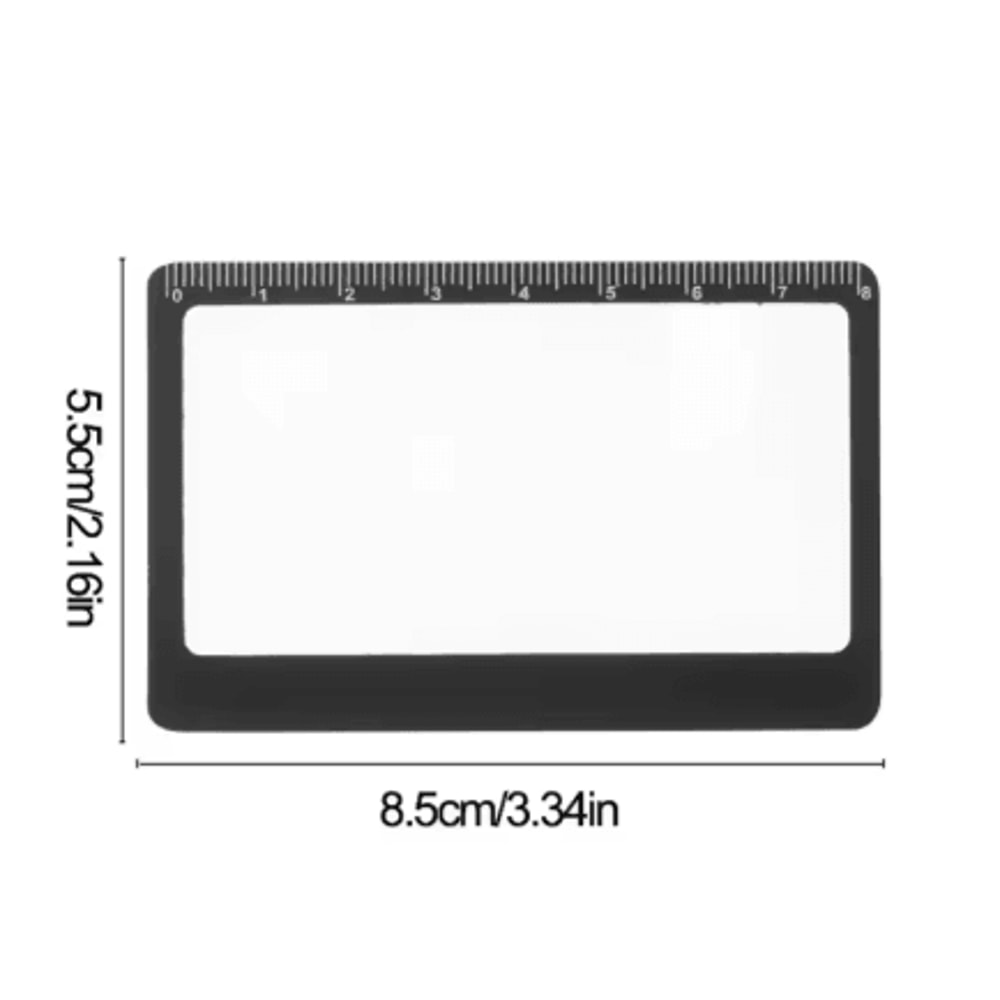Mini 3X Magnifying Glass Ultra Thin Portable Reading Magnifier With Ruler And Solar Igniter 3