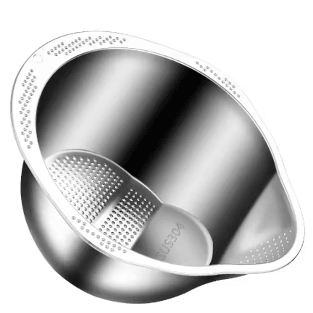 Heavy Duty 304 Stainless Steel Rice Colander Extra Large Grain Washer And Fruit Strainer Bowl 0