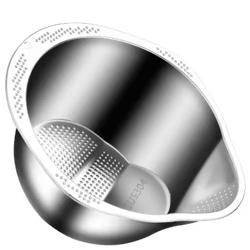 heavy duty 304 stainless steel rice colander extra large grain washer and fruit strainer bowl