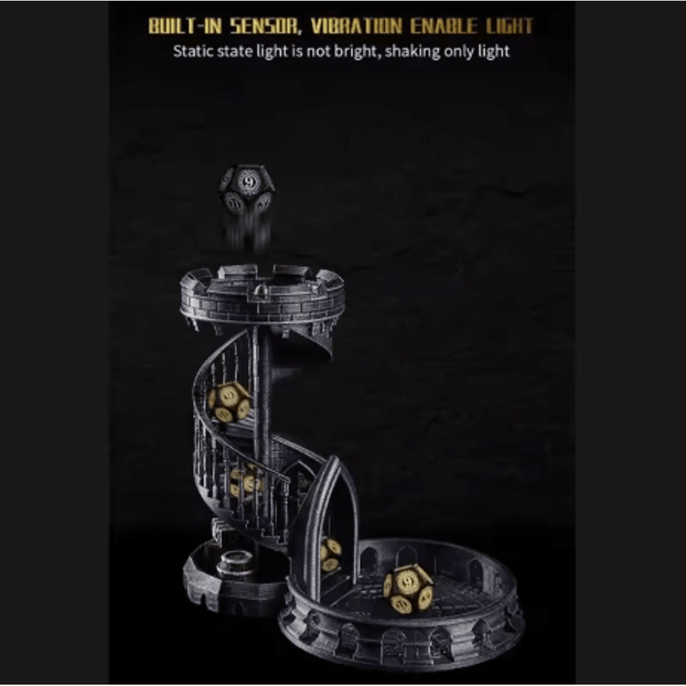 Rechargeable LED Polyhedral Dice Set Glowing Electronic Dice With Charging Box For RPG Games 5