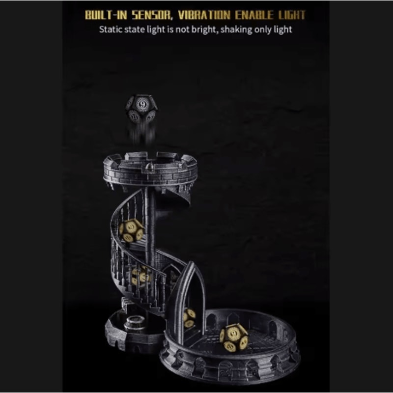 Rechargeable LED Polyhedral Dice Set Glowing Electronic Dice With Charging Box For RPG Games 5