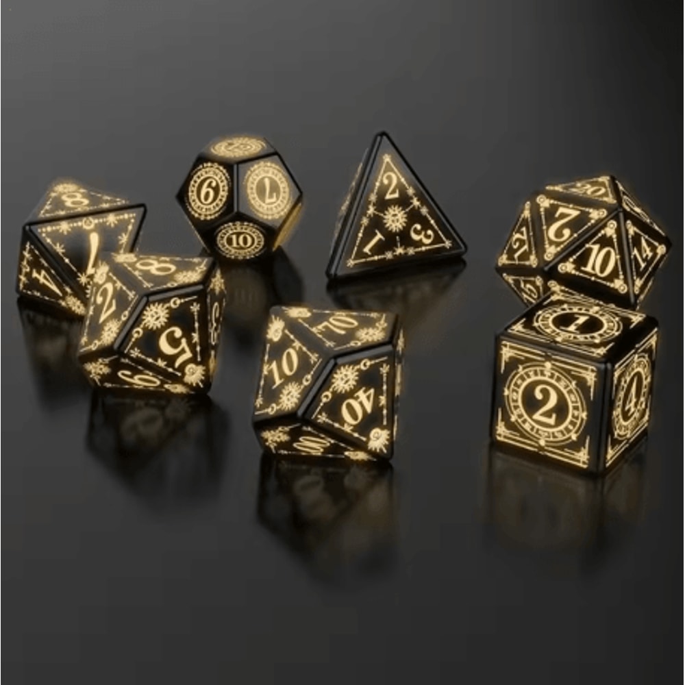 Rechargeable LED Polyhedral Dice Set Glowing Electronic Dice With Charging Box For RPG Games 0