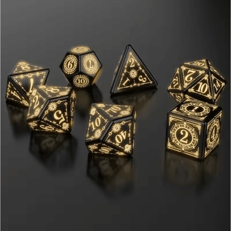 Rechargeable LED Polyhedral Dice Set Glowing Electronic Dice With Charging Box For RPG Games 0