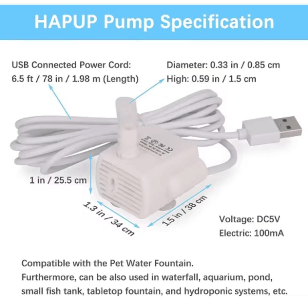 Pet Water Pump Replacement For Cat Drinking Fountain Anti Dry Burn Motor For Flower Water Dispenser 2