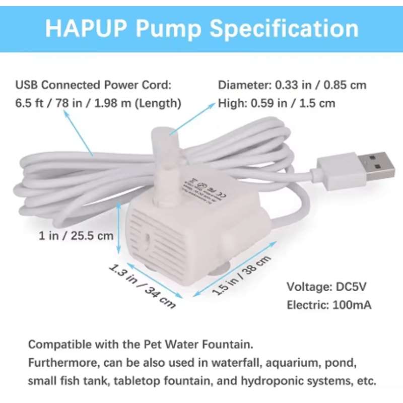 Pet Water Pump Replacement For Cat Drinking Fountain Anti Dry Burn Motor For Flower Water Dispenser 2