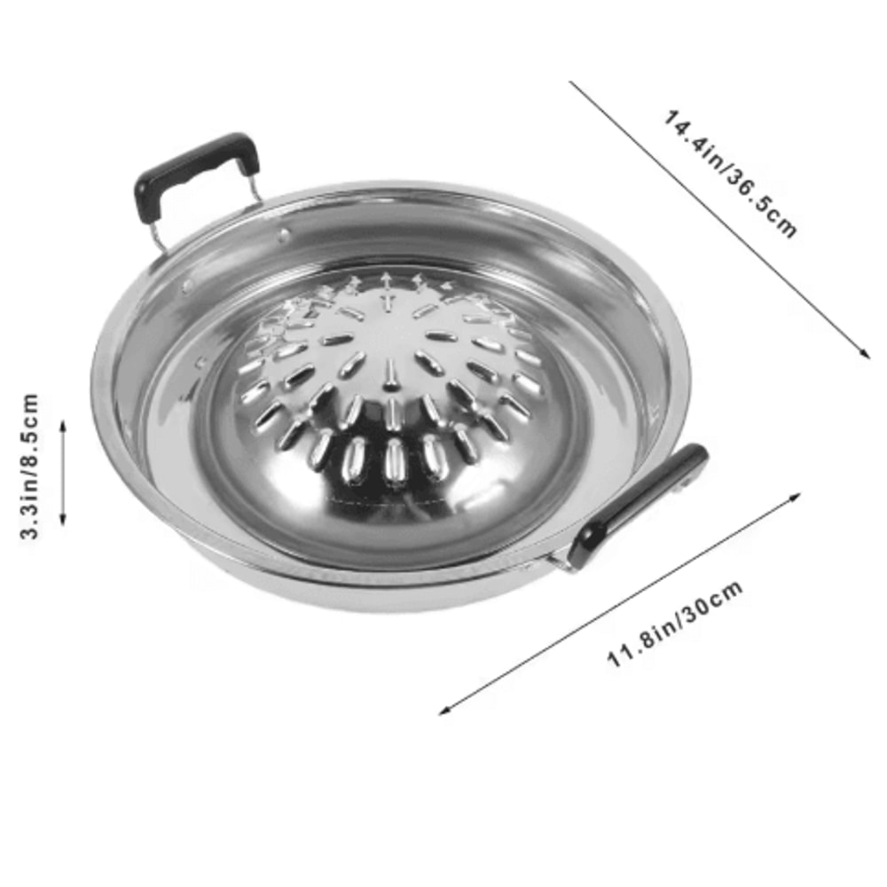 Stainless Steel Barbecue Grill Plate Korean BBQ Camping Grill Pan For Home And Outdoor Cooking 2