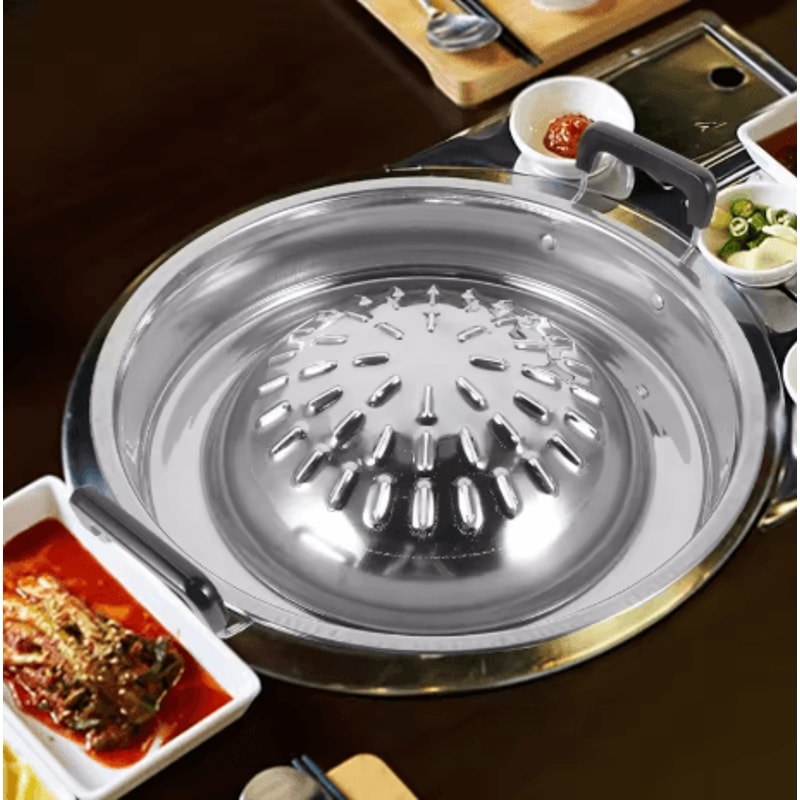 Stainless Steel Barbecue Grill Plate Korean BBQ Camping Grill Pan For Home And Outdoor Cooking 5
