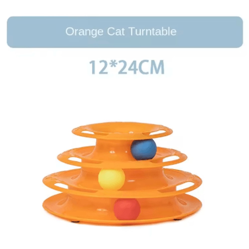 Four Layer Turntable Cat Toy Interactive Intelligence Training Track Tower With Rotating Balls 1