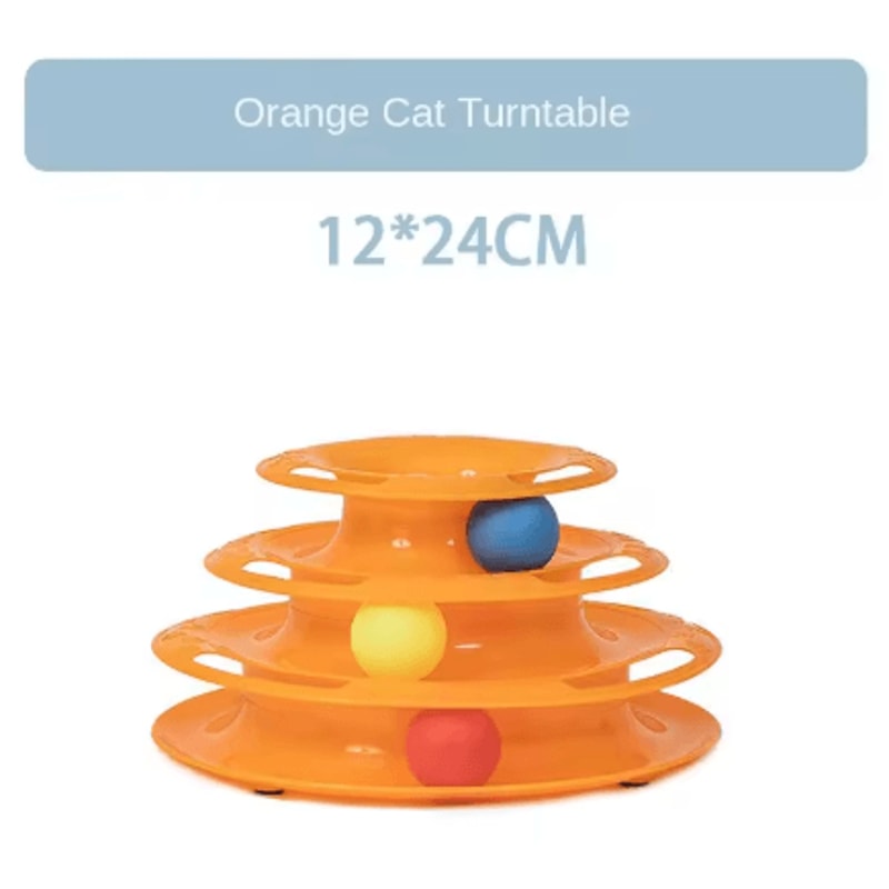 Four Layer Turntable Cat Toy Interactive Intelligence Training Track Tower With Rotating Balls 1