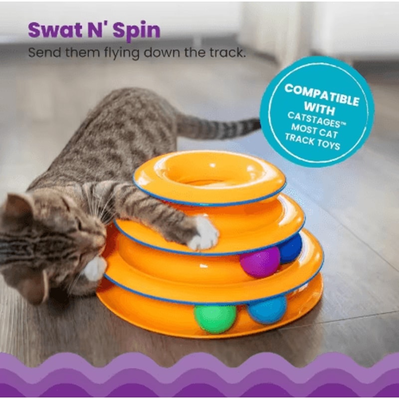 Four Layer Turntable Cat Toy Interactive Intelligence Training Track Tower With Rotating Balls 0