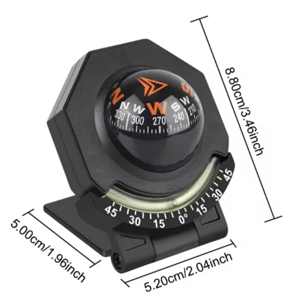 Car Dashboard Compass With Slope Meter Foldable 2 In 1 High Precision Navigation Tool 3