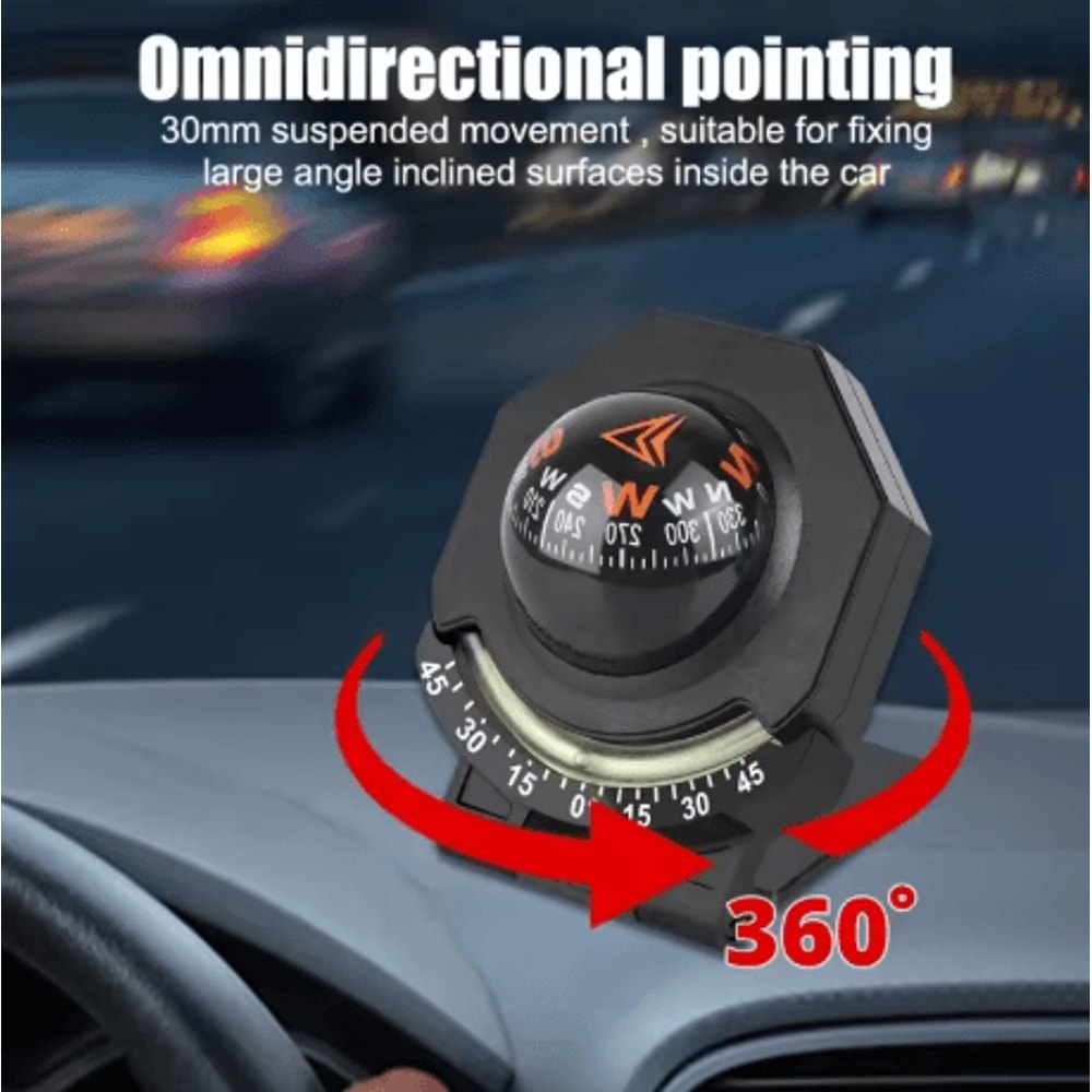 Car Dashboard Compass With Slope Meter Foldable 2 In 1 High Precision Navigation Tool 4