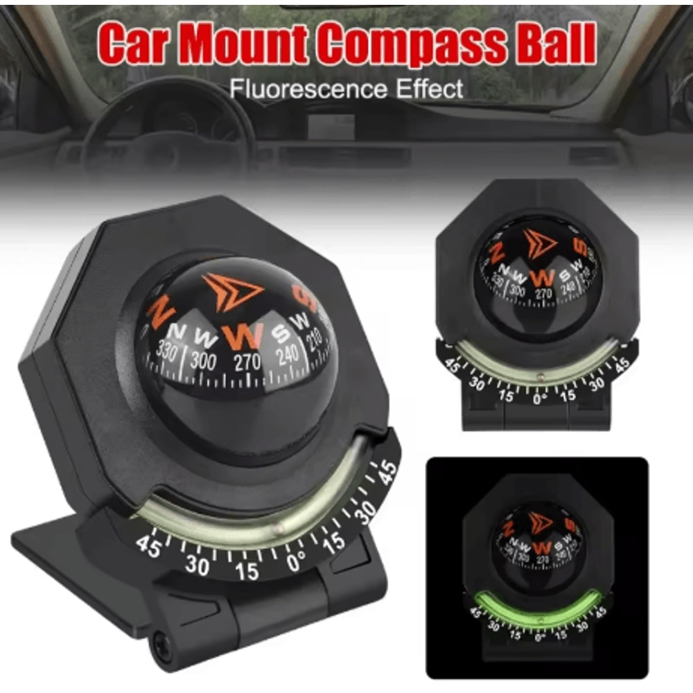 Car Dashboard Compass With Slope Meter Foldable 2 In 1 High Precision Navigation Tool 0