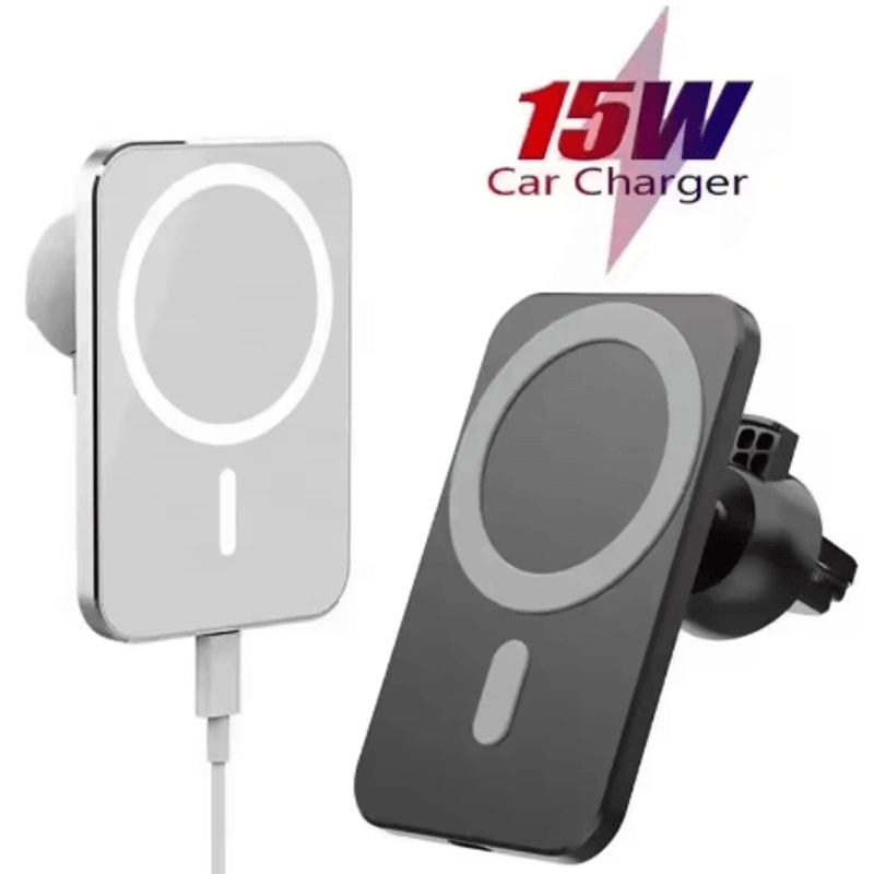 15W Magnetic Wireless Car Charger For IPhone MagSafe Compatible Fast Charging Car Mount 6