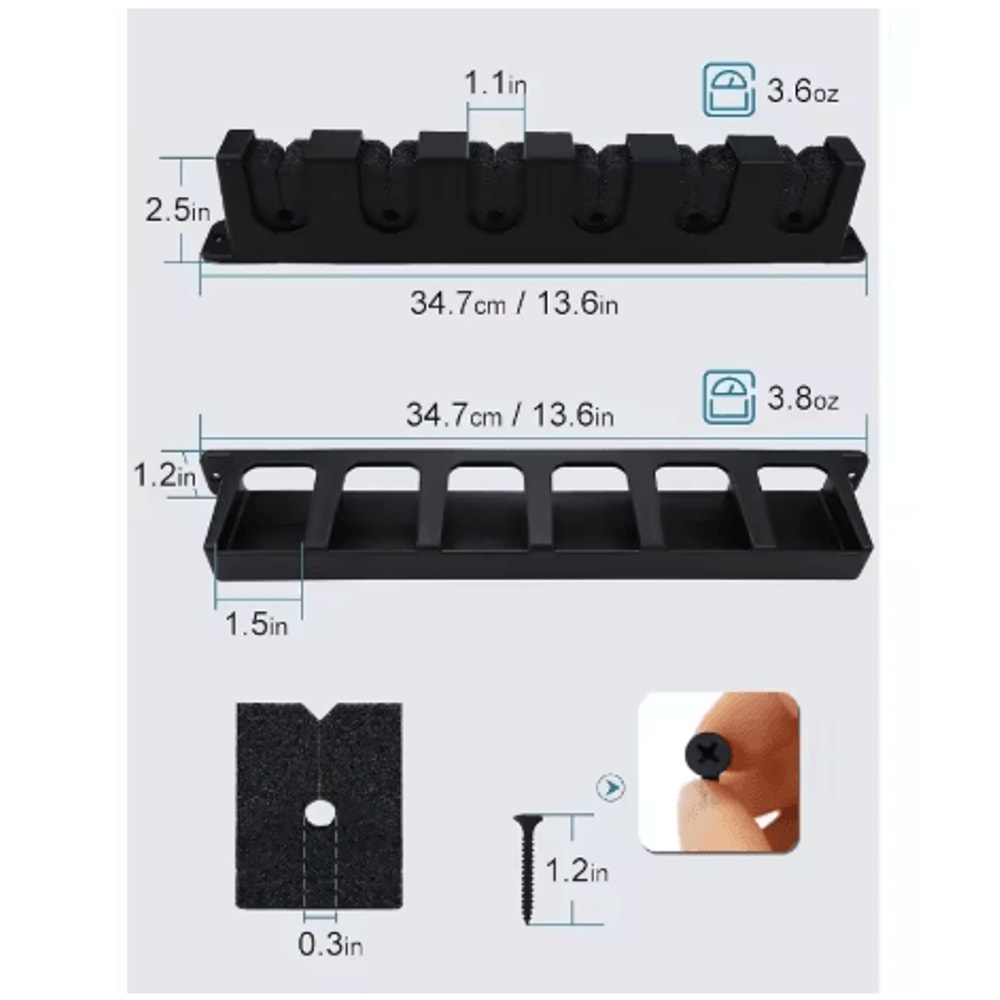 8 Rod Wall Mounted Fishing Rod Holder Modular Space Saving Storage Rack For Garage And Home 6