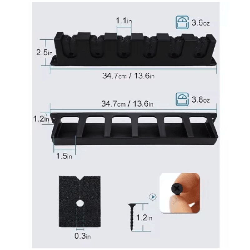 8 Rod Wall Mounted Fishing Rod Holder Modular Space Saving Storage Rack For Garage And Home 6