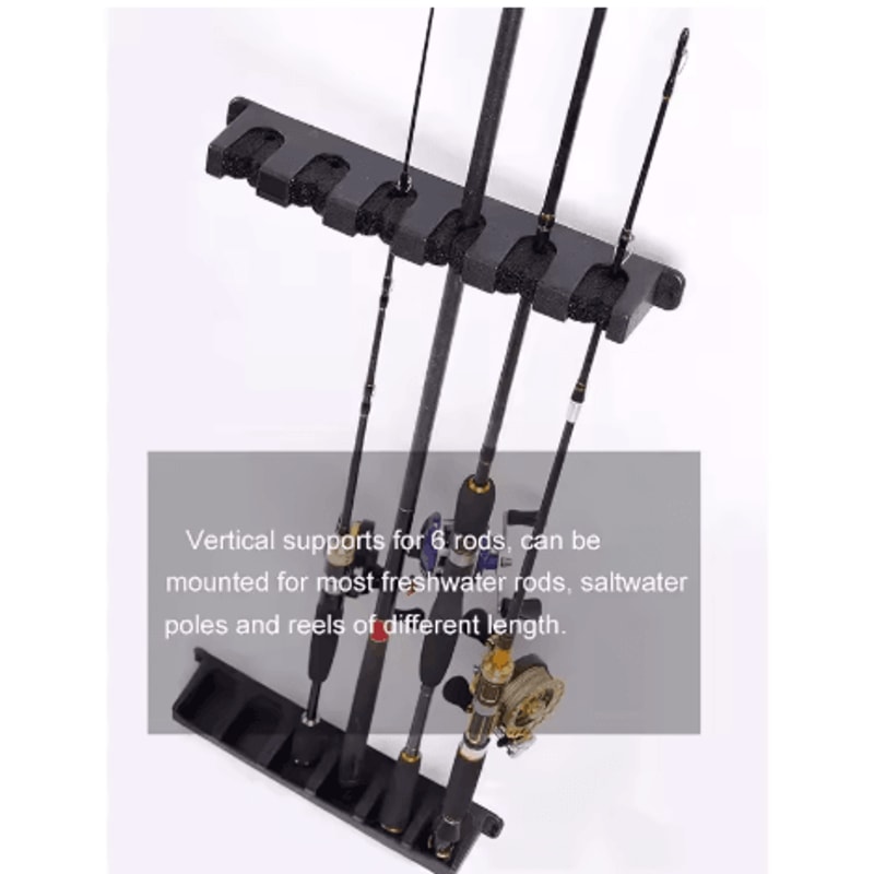 8 Rod Wall Mounted Fishing Rod Holder Modular Space Saving Storage Rack For Garage And Home 7