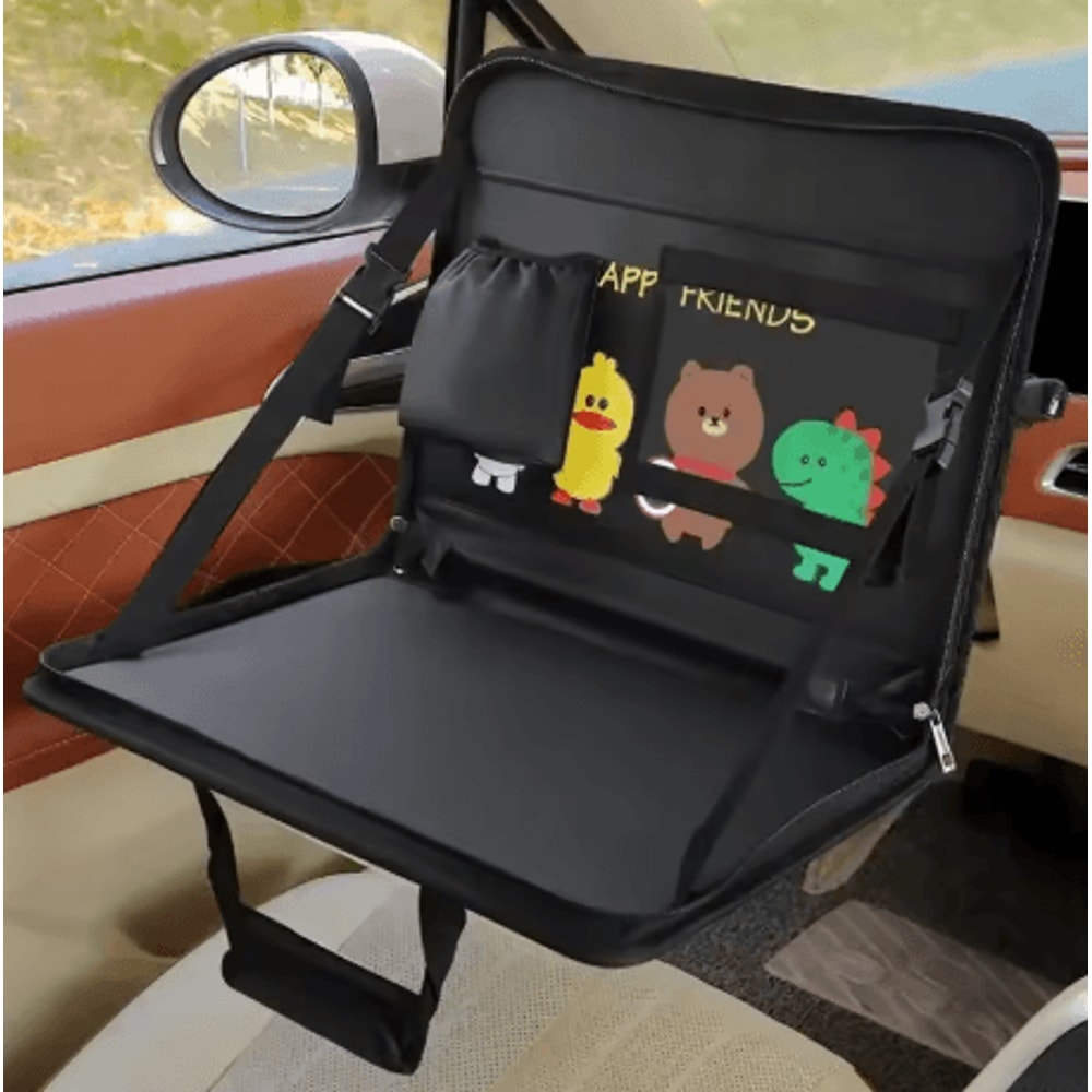 Folding Car Steering Wheel Tray Multi Functional In Car Table And Storage For Front And Back Seat 0