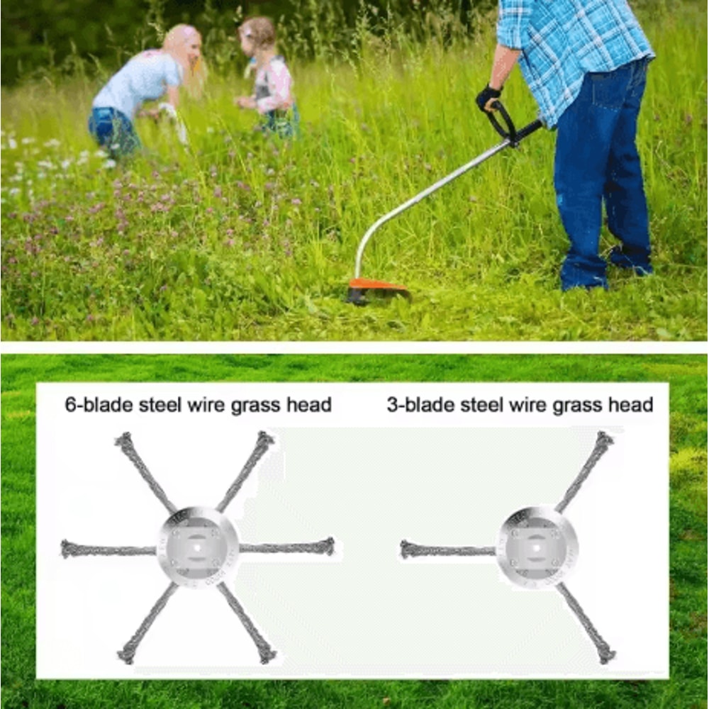 6 Inch Wire Brush Cutter Trimming Head 3 6 Blade Rotary Weeder Replacement For Cordless Trimmers 4