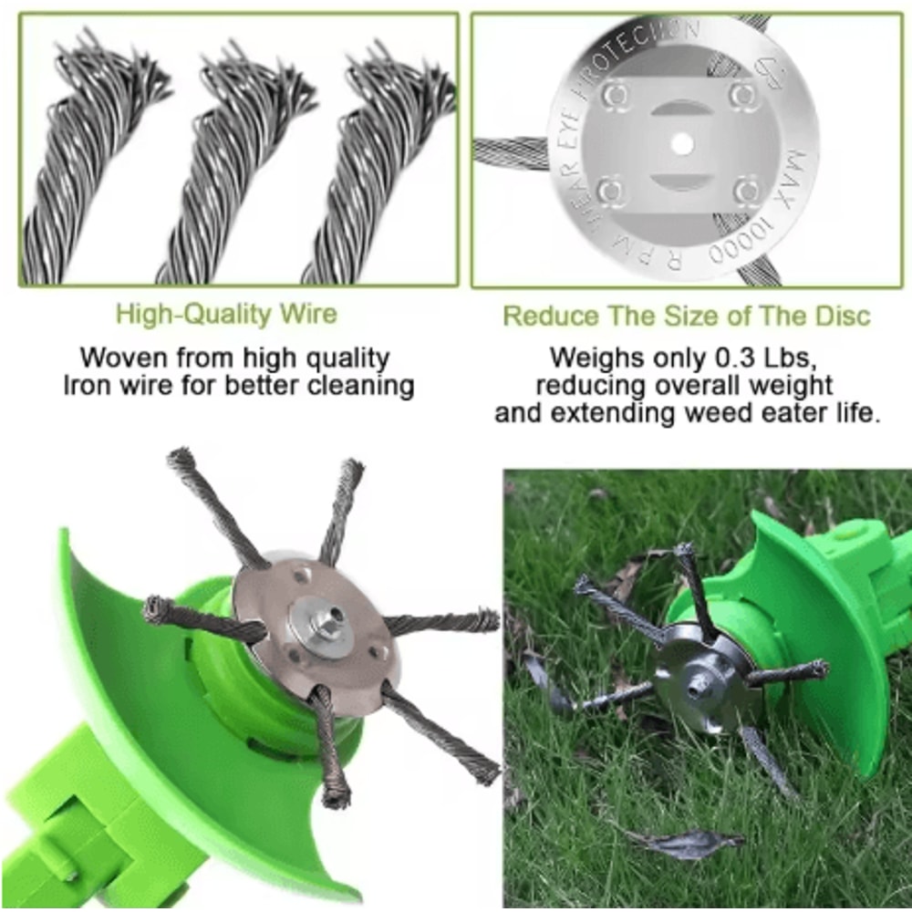 6 Inch Wire Brush Cutter Trimming Head 3 6 Blade Rotary Weeder Replacement For Cordless Trimmers 0