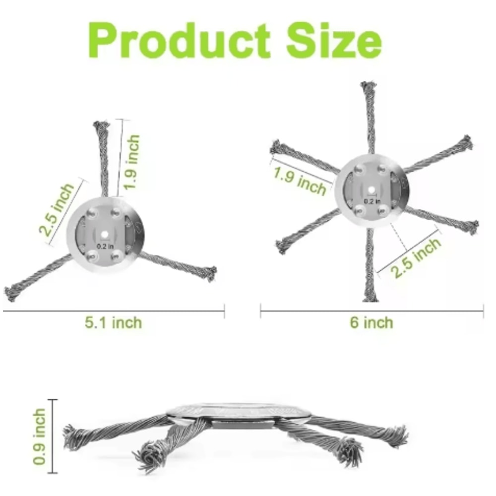 6 Inch Wire Brush Cutter Trimming Head 3 6 Blade Rotary Weeder Replacement For Cordless Trimmers 5