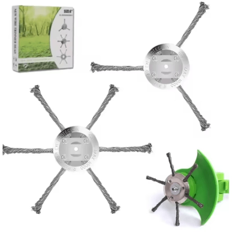 6 Inch Wire Brush Cutter Trimming Head 3 6 Blade Rotary Weeder Replacement For Cordless Trimmers 6