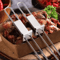 Stainless Steel BBQ Skewers Set Reusable Grill Skewers With Storage Tube For Camping And Picnics 6