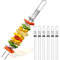 Stainless Steel BBQ Skewers Set Reusable Grill Skewers With Storage Tube For Camping And Picnics 0
