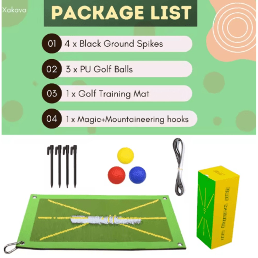 Golf Swing Path Training Mat Auxiliary Hitting Direction Practice Mat For Beginners 3