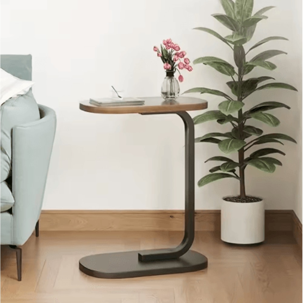 C Shaped Side Table Compact Modern Sofa Coffee Table With Light Luxury Style 6