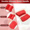 Silicone Assist Handle Holders Insulated Hot Pot Handle Covers For Cast Iron Wok And Frying Pan Red 2