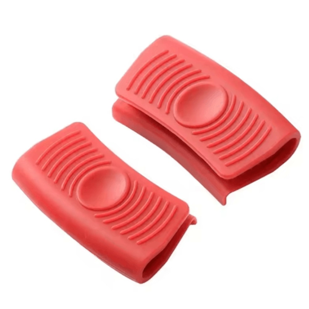 Silicone Assist Handle Holders Insulated Hot Pot Handle Covers For Cast Iron Wok And Frying Pan Red 8